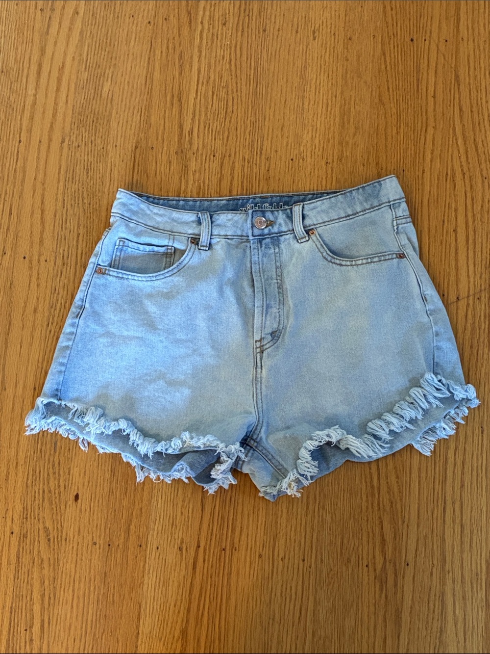 wild fable Light Wash Frayed Hem Denim Shorts
